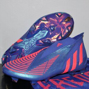 Adidas Predator Edge+ FG Soccer Cleats Laceless Mens 7 7.5 Blue
